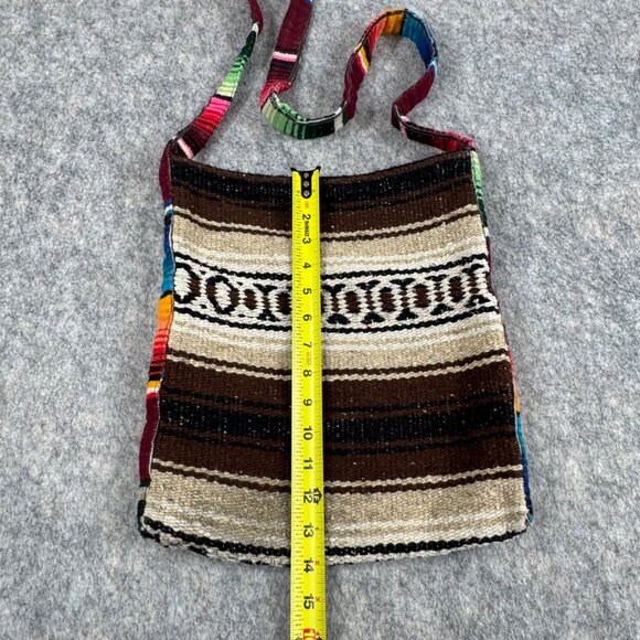 Serape Mexican Crossbody Blanket Bag Multicolor Messenger Hippie - Picture 4 of 9